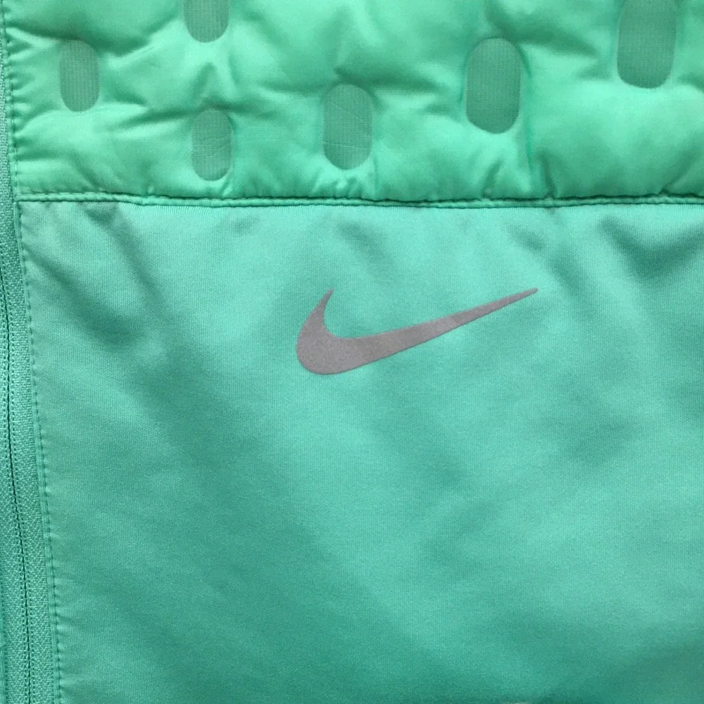 Nike Therma-FIT ADV Womens Mint Green Quilted Down Running Vest Large
